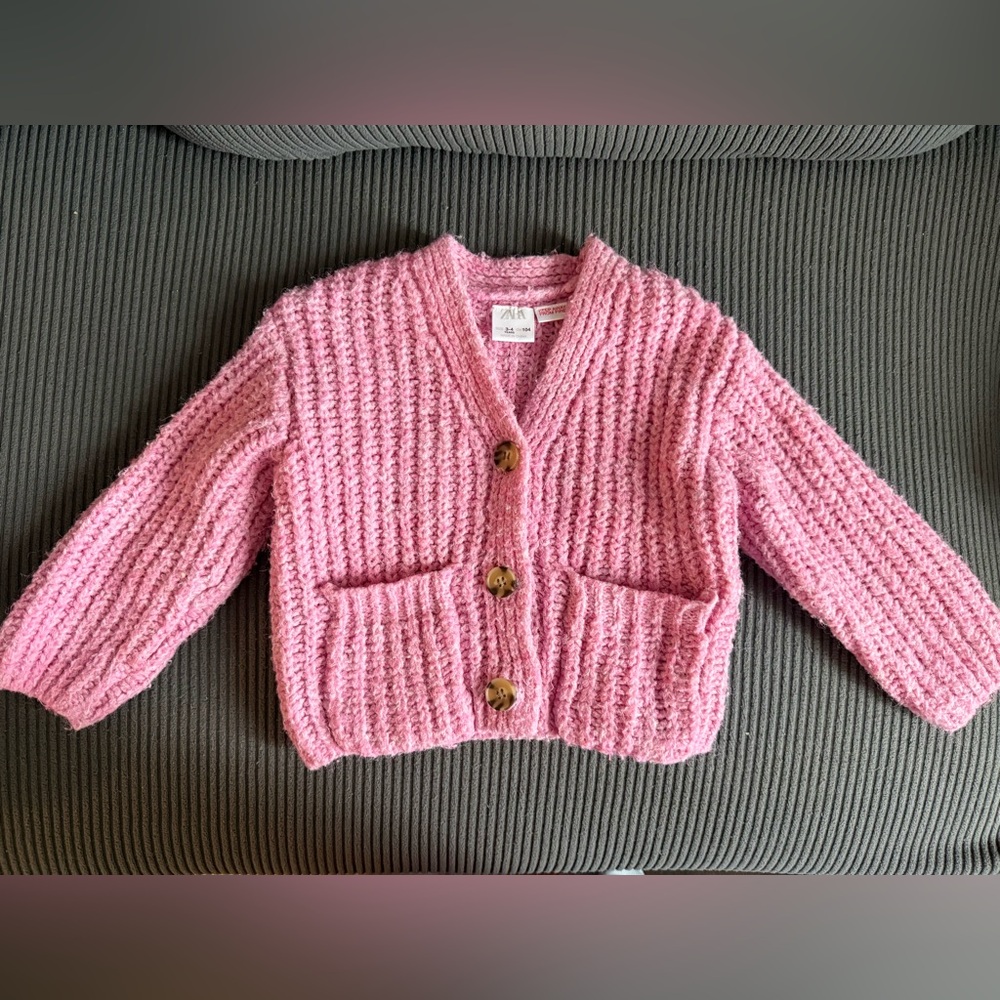 Zara Pink Kids Knit Cardigan
